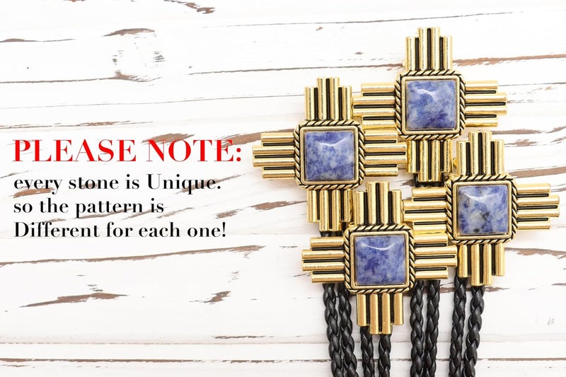 Wentur Stone Bolo Ties for Men Western - Vintage Cowboy Bolo Tie for Women Western Costume Accessories - Image 5